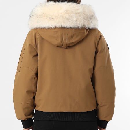 Comme Des Loups - Chaqueta de abrigo con capucha Madrid Camel Beige claro
