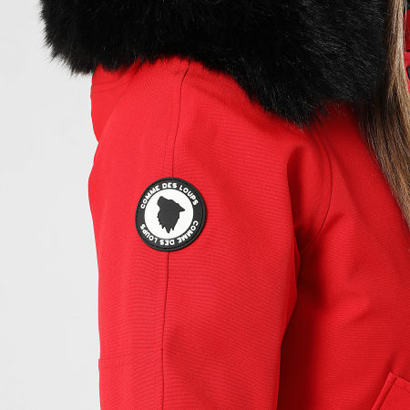 Comme Des Loups - Chaqueta de abrigo con capucha Madrid Rojo Negro