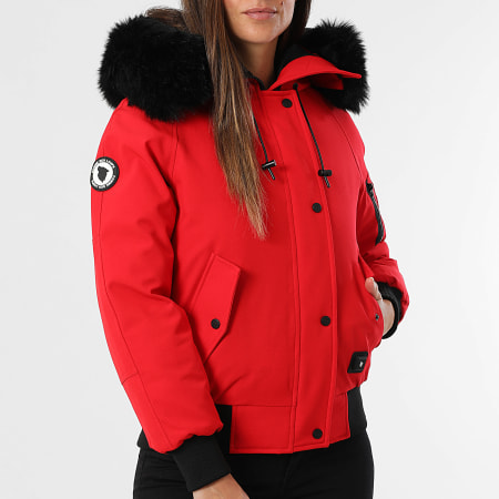 Comme Des Loups - Chaqueta de abrigo con capucha Madrid Rojo Negro