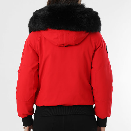 Comme Des Loups - Chaqueta de abrigo con capucha Madrid Rojo Negro