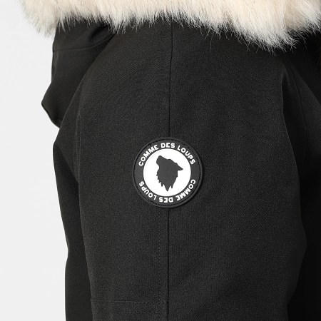 Comme Des Loups - Cazadora con capucha de piel calefactada Mujer Madrid Negro