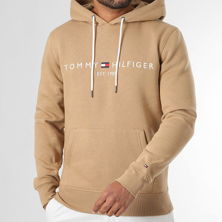Tommy Hilfiger - Sweat Capuche Tommy Logo 1599 Camel Clair