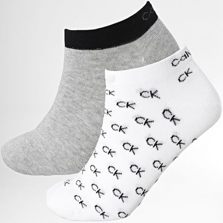 Calvin Klein - Lote de 2 pares de calcetines 701218715 White Grey Heather