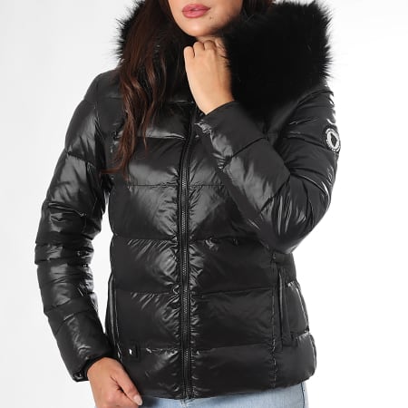 Comme Des Loups - Doudoune Capuche Fourrure Chauffante Femme Budapest Noir