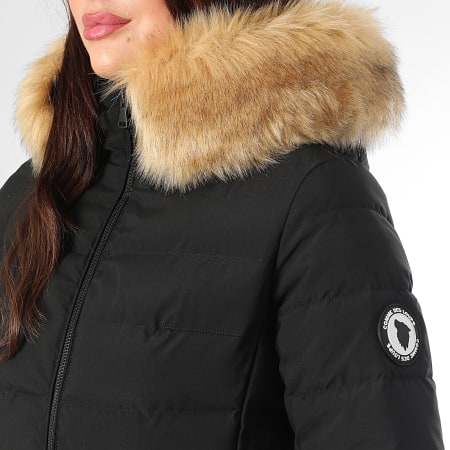 Comme Des Loups - Doudoune Chauffante Capuche Fourrure Femme Stockholm Noir