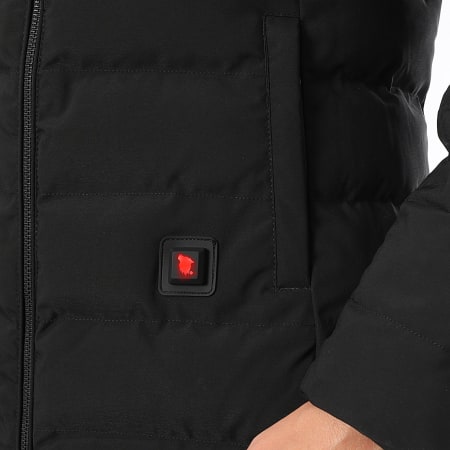 Comme Des Loups - Consolador con capucha de piel negro Stockholm para mujer