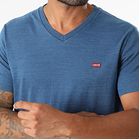 Levi's - Tee Shirt Col V 85641 Bleu Marine Chiné