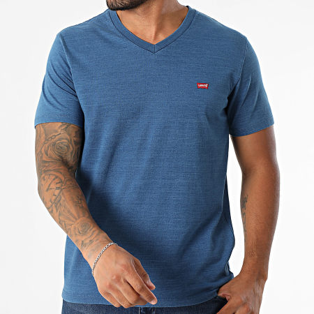 Levi's - Tee Shirt Col V 85641 Bleu Marine Chiné