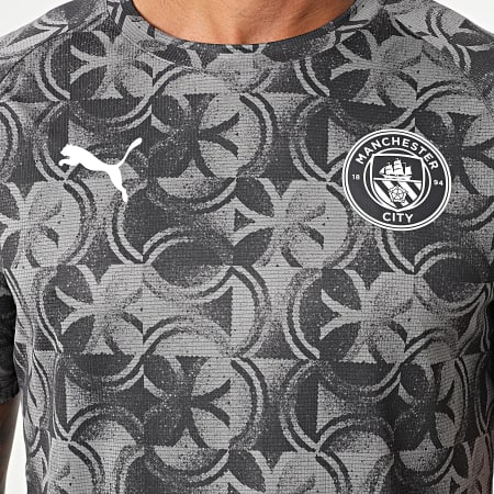 Puma - Maillot De Foot Slim Manchester City Warm Up Jersey 782167 Gris Anthracite