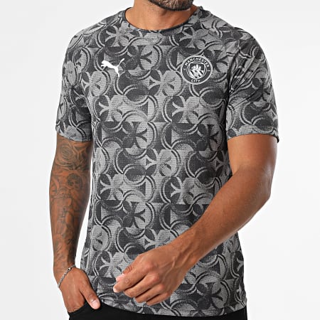 Puma - Maillot De Foot Slim Manchester City Warm Up Jersey 782167 Gris Anthracite