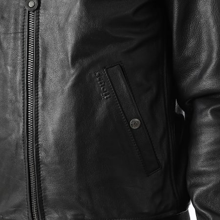 Schott NYC - Veste Cuir Col Mouton LC930D Noir