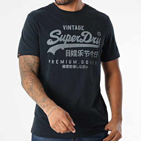 Superdry - Camiseta Vintage Logo Classic M1012326A Azul Marino