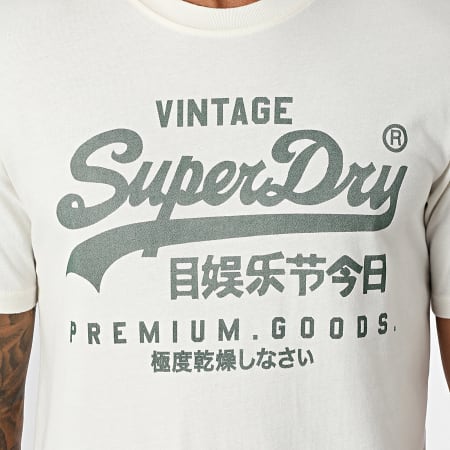 Superdry - Camiseta Vintage Logo Classic M1012326A Beige claro