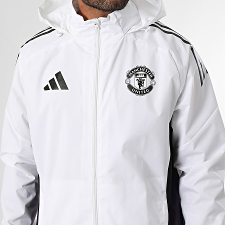 Adidas Sportswear - Veste Capuche Zippée A Bandes Manchester United JP3102 Blanc Violet