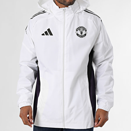Adidas Sportswear - Veste Capuche Zippée A Bandes Manchester United JP3102 Blanc Violet