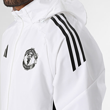 Adidas Sportswear - Veste Capuche Zippée A Bandes Manchester United JP3102 Blanc Violet