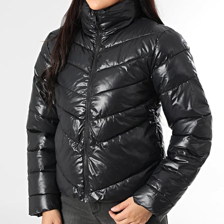 Only - Chaqueta acolchada con cremallera Fiona Life para mujer, negra