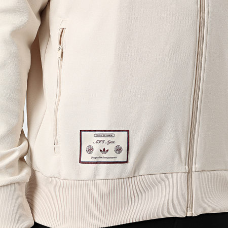 Adidas Originals - Veste Zippée A Bandes Ajax Icon JM7347 Beige Bordeaux