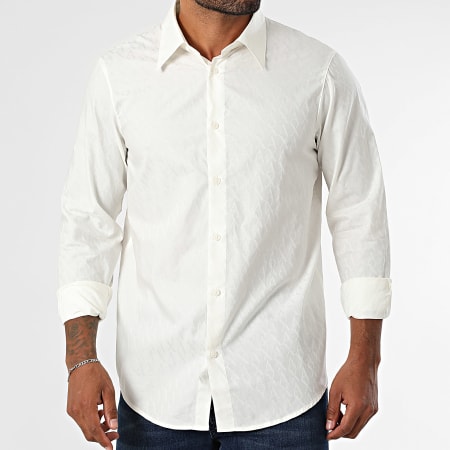 Armani Exchange - Chemise Manches Longues Regular Fit XM001587 Beige Clair