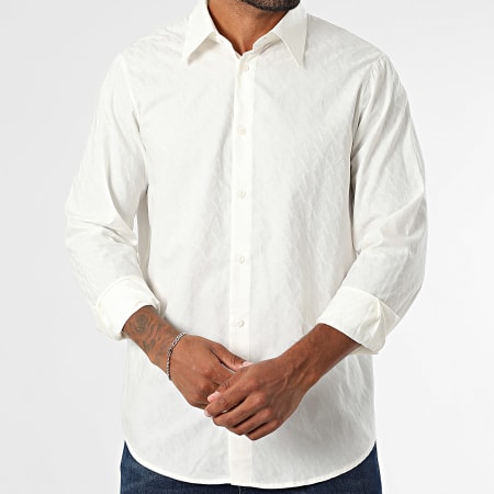 Armani Exchange - Chemise Manches Longues Regular Fit XM001587 Beige Clair