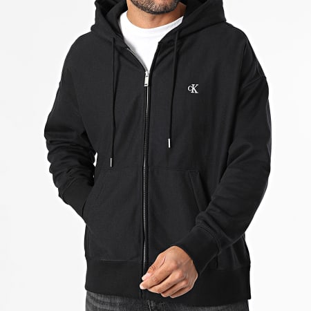 Calvin Klein - Sweat Capuche Zippé 232G Noir
