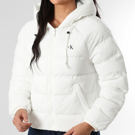 Calvin Klein - Consolador con capucha y cremallera para mujer 7C521 Blanco