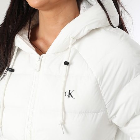 Calvin Klein - Consolador con capucha y cremallera para mujer 7C521 Blanco
