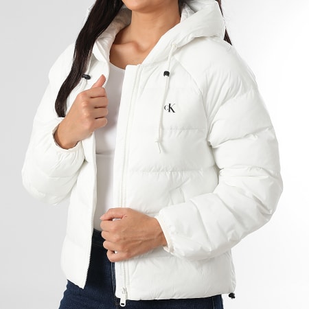 Calvin Klein - Consolador con capucha y cremallera para mujer 7C521 Blanco