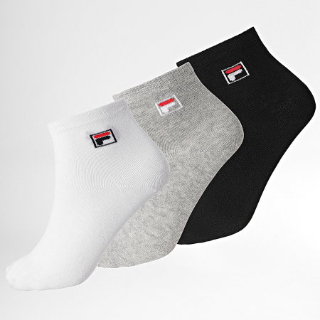 Classic Series - Lot De 3 Paires De Chaussettes Calza F9303 Blanc Noir Gris Chiné