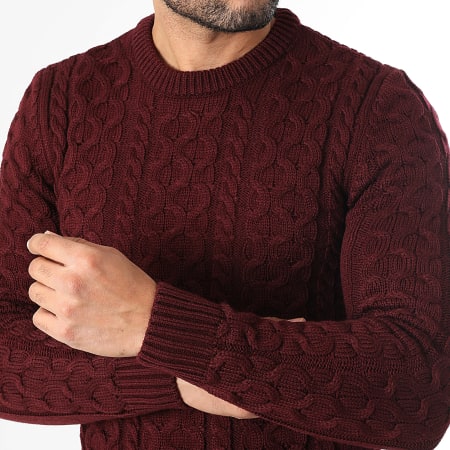 LBO - Maglione Collo Girocchi Intrecciato 0651 Bordeaux