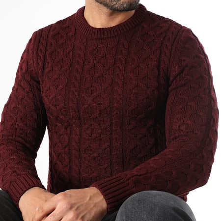 LBO - Maglione Collo Girocchi Intrecciato 0651 Bordeaux