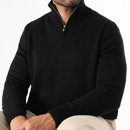 LBO - Jersey Cuello Medio Cremallera Punto Medio 0689 Negro