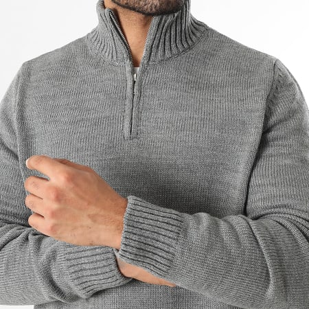 LBO - Jersey Con Cuello Medio Zipper Punto Medio 0690 Gris