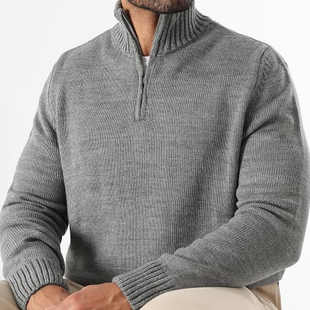 LBO - Jersey Con Cuello Medio Zipper Punto Medio 0690 Gris