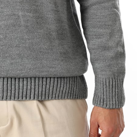 LBO - Jersey Con Cuello Medio Zipper Punto Medio 0690 Gris