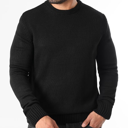 LBO - Pull Col Rond Mailles Moyennes 0692 Noir