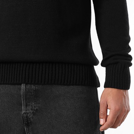 LBO - Pull Col Rond Mailles Moyennes 0692 Noir
