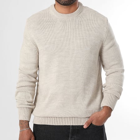 LBO - Suéter Cuello Redondo Punto Mediano 0694 Beige Claro