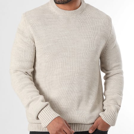 LBO - Suéter Cuello Redondo Punto Mediano 0694 Beige Claro