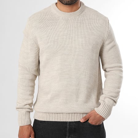 LBO - Suéter Cuello Redondo Punto Mediano 0694 Beige Claro