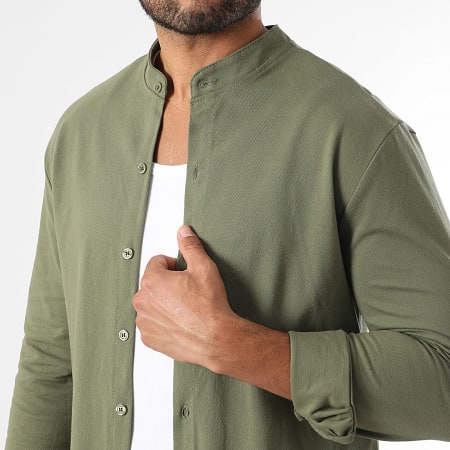 LBO - Set camicia a maniche lunghe e pantaloni testurizzati 2218 verde kaki