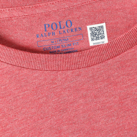 Polo Ralph Lauren - Tee Shirt Original Player Custom Slim Fit Rouge Chiné