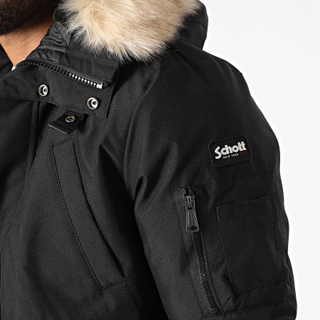Blouson Schott NYC Keyburn Homme - Veste Hiver Snorkel Avec Capuche Et Fourrure
