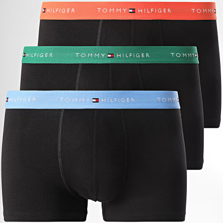 Tommy Hilfiger - Lot De 3 Boxers 2763 Noir Orange Bleu Clair Vert