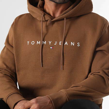 Tommy Jeans - Sweat Capuche Linear Logo 0746 Marron