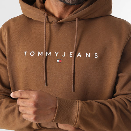 Tommy Jeans - Sweat Capuche Linear Logo 0746 Marron