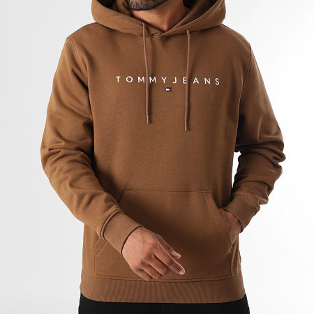 Tommy Jeans - Sweat Capuche Linear Logo 0746 Marron