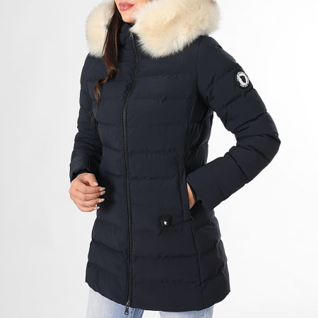 Comme Des Loups - Consolador con capucha para mujer Fur Stockholm Azul Marino