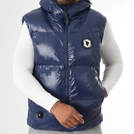 Comme Des Loups - Doudoune Capuche Chauffante Sans Manches Seoul Bleu Marine