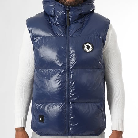 Comme Des Loups - Doudoune Capuche Chauffante Sans Manches Seoul Bleu Marine